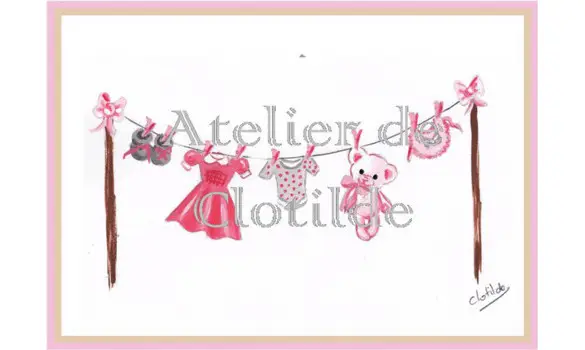 faire part petits vêtements roses