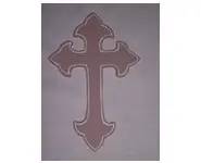 Croix fleurdelysée taupe