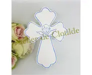 Croix angelot bleu
