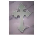 Croix fleurdelysée verte