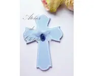 croix médaille émaillée bleu