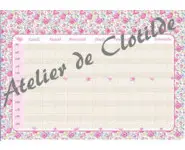 Emploi du temps effaçable rose