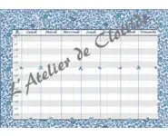 Emploi du temps effaçable bleu