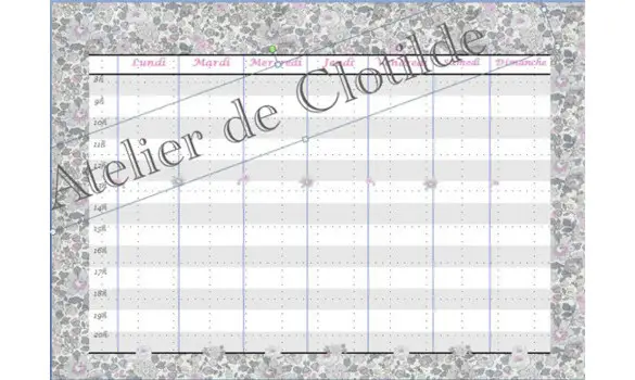 Emploi du temps effaçable gris