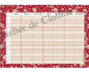 Emploi du temps effaçable Provence rouge