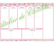 Menu effaçable rose