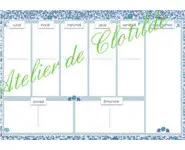 menu effaçable bleu