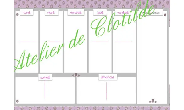 Menu effaçable parme