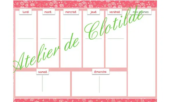 Menu effaçable corail