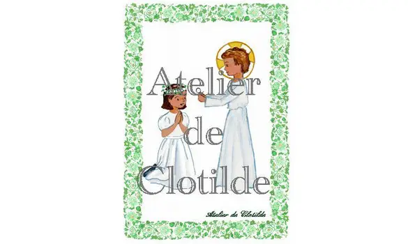 image communion enfant Jésus fleur verte