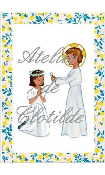 image communion enf Jésus fille mimosa