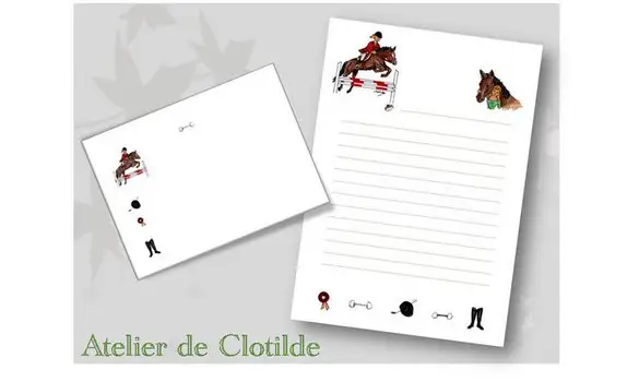 papier à lettres équitation