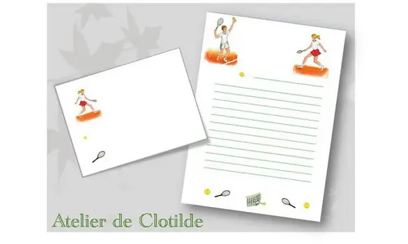 Papier à lettres Tennis
