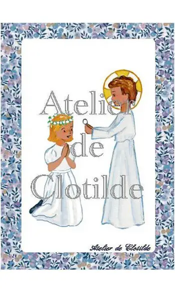 image communion Enf Jésus fille lavande