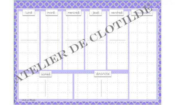 Menu effaçable quatrebleu