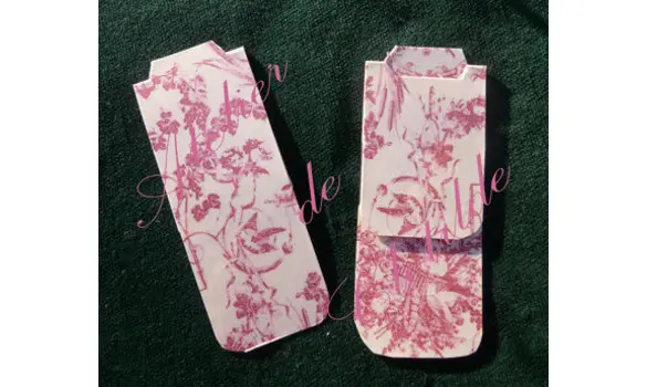 marque page toile de jouy rose