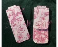 marque page toile de jouy rose
