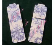 marque page toile de jouy bleue