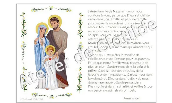Prière à la Sainte Famille