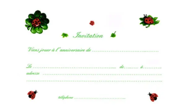 Invitations Coccinelles