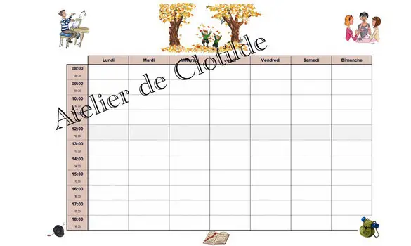 emploi du temps rentrée