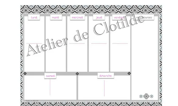 menu carreau Aurélie