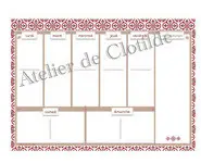 menu carreau Lys rouge