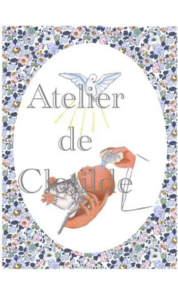 image Baptême fleur bleu