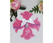 Croix tulipe rose médaille