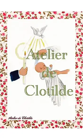 Image bapteme cierge fleur